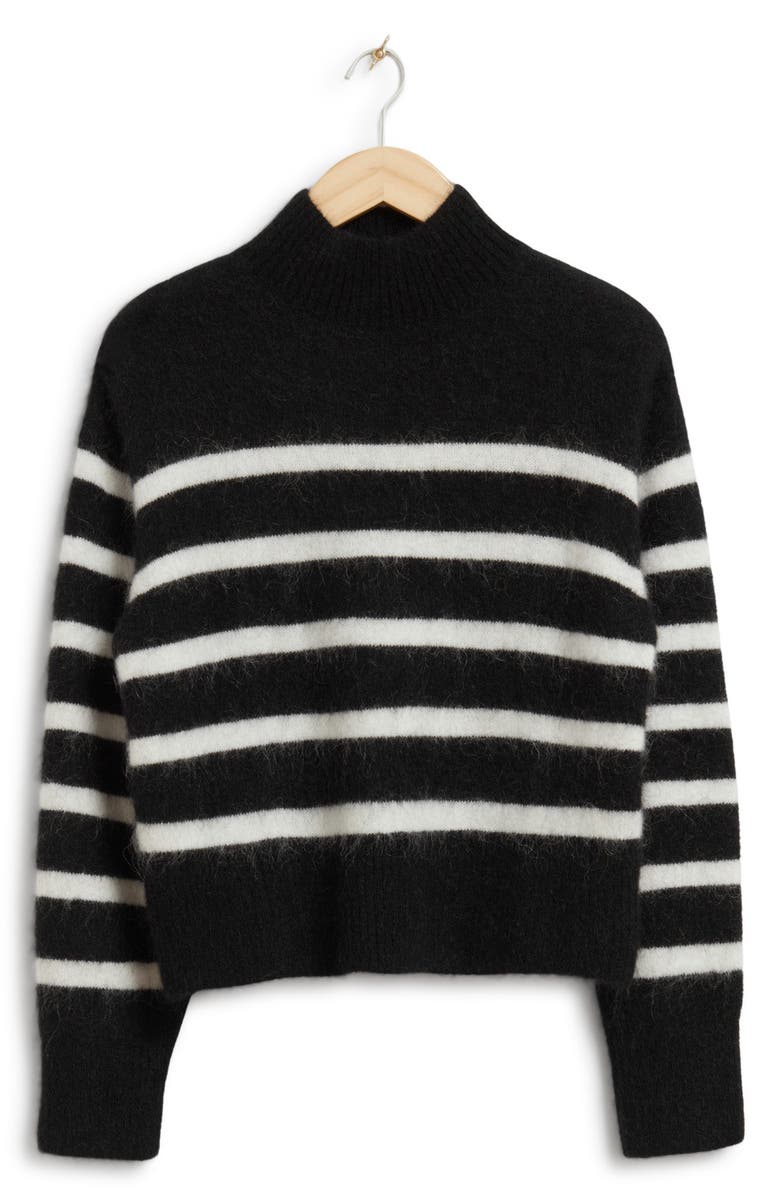 & Other Stories Stripe Mock Neck Sweater, Alternate, color, 