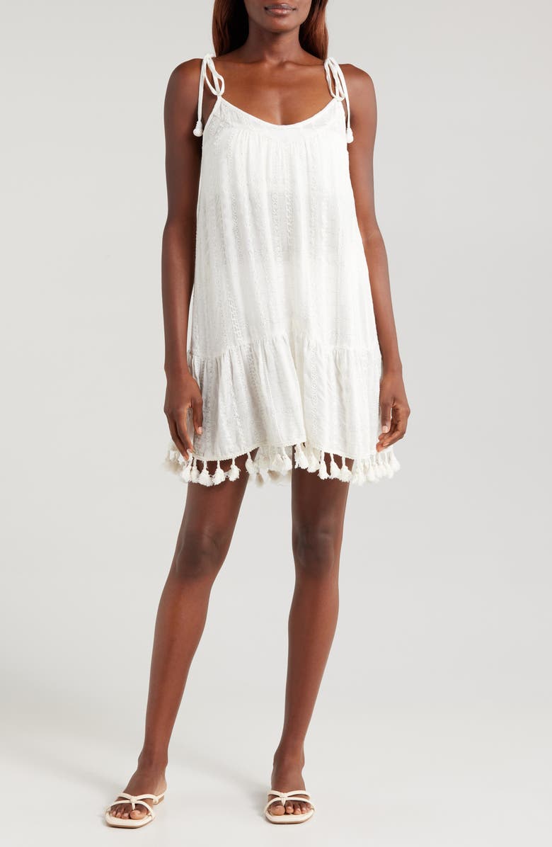 Ramy Brook Jaxson Metallic Thread Detail Cover-Up Dress, Main, color, 