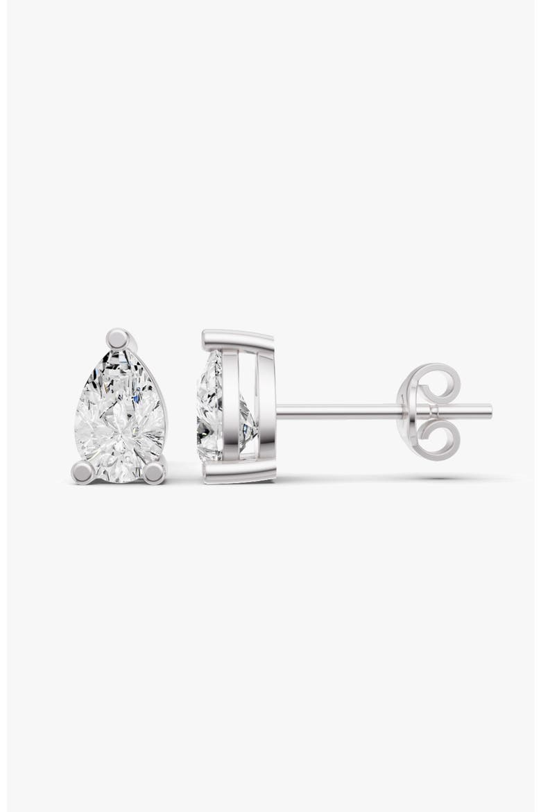 14K Gold Studs 0.25 ct Earrings Pear Solitaire, Alternate, color, White Gold