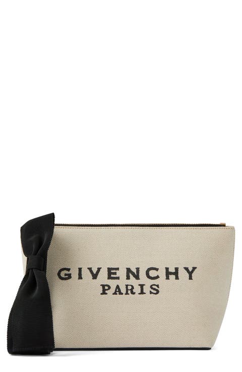 Small Logo Canvas Wristlet Pouch