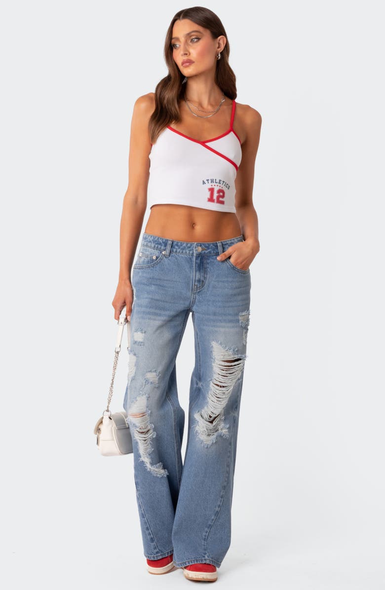 EDIKTED Distressed Wide Leg Jeans, Alternate, color, 