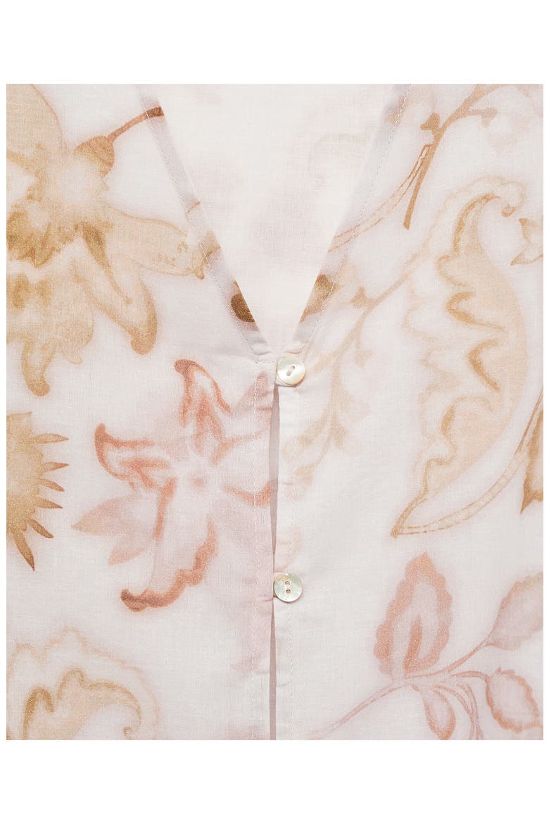 Floral Cotton Pajama Shirt, Alternate, color, LIGHT/ PASTEL GREY