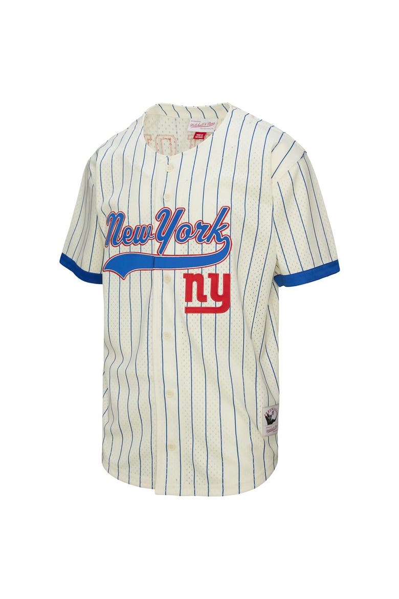 Men's Mitchell & Ness Lawrence Taylor Cream New York Giants Name & Number Mesh Button-Up Baseball Jersey, Alternate, color, Cream