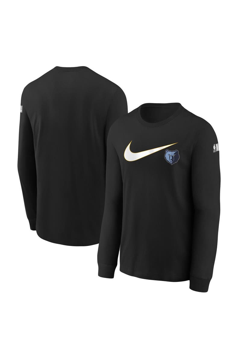 Nike Youth Nike Black Memphis Grizzlies Swoosh Long Sleeve T-Shirt, Main, color, 