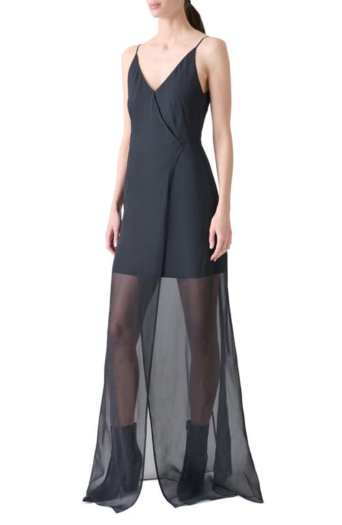 Akris Double Face Silk & Cotton Blend Gown In Black