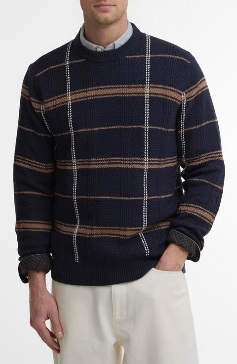 Fasey Cable Tartan Crewneck Sweater