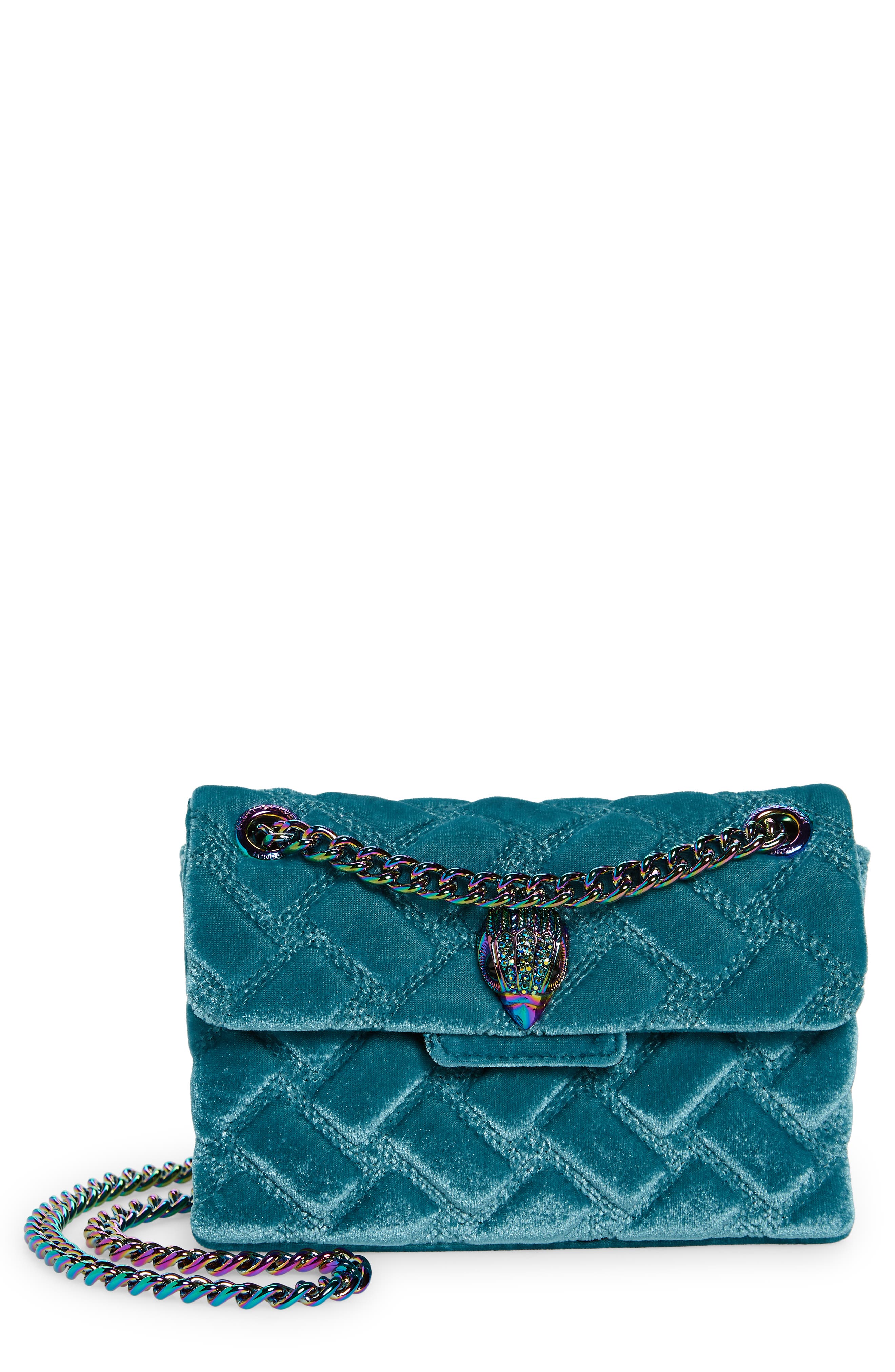 Kurt Geiger London Mini Kensington Velvet Crossbody Bag, Main, color, 