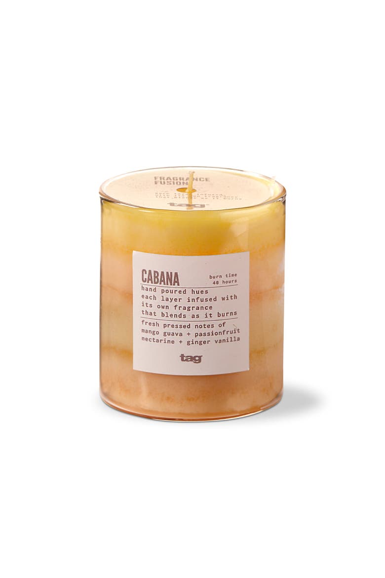 Fragrance Fusion Cabana Flame Scented Jar Candle Yellow, Main, color, Yellow