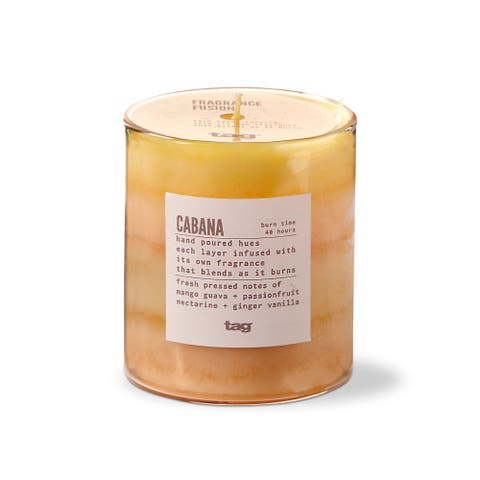 Fragrance Fusion Cabana Flame Scented Jar Candle Yellow
