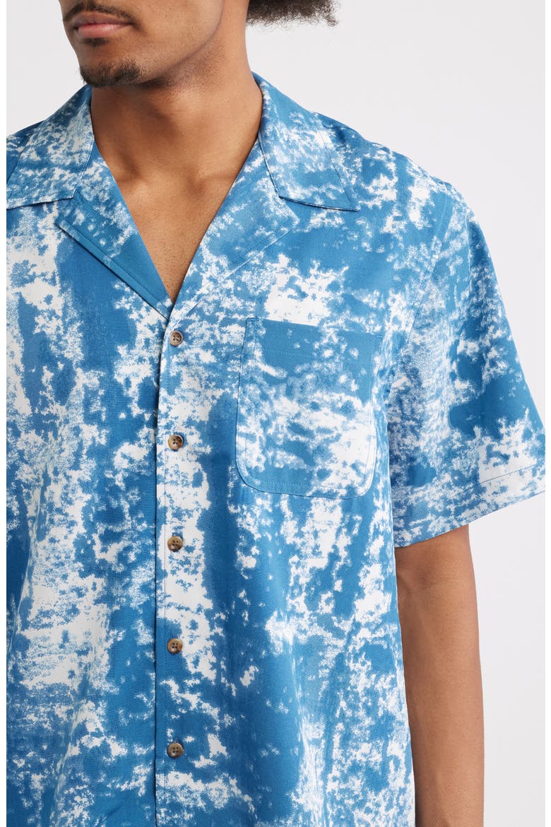 Jason Abstract Print Camp Shirt, Alternate, color, BLUE