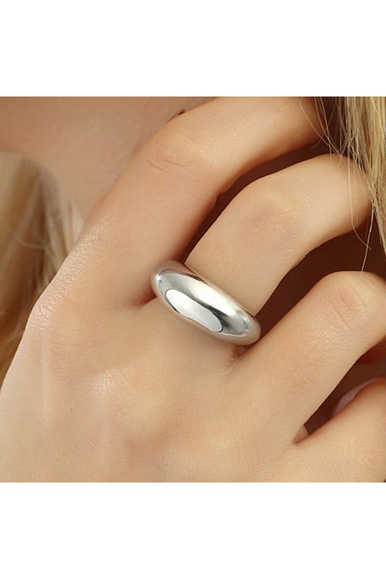Sterling Silver Dome Crescent Ring, Alternate, color, Silver