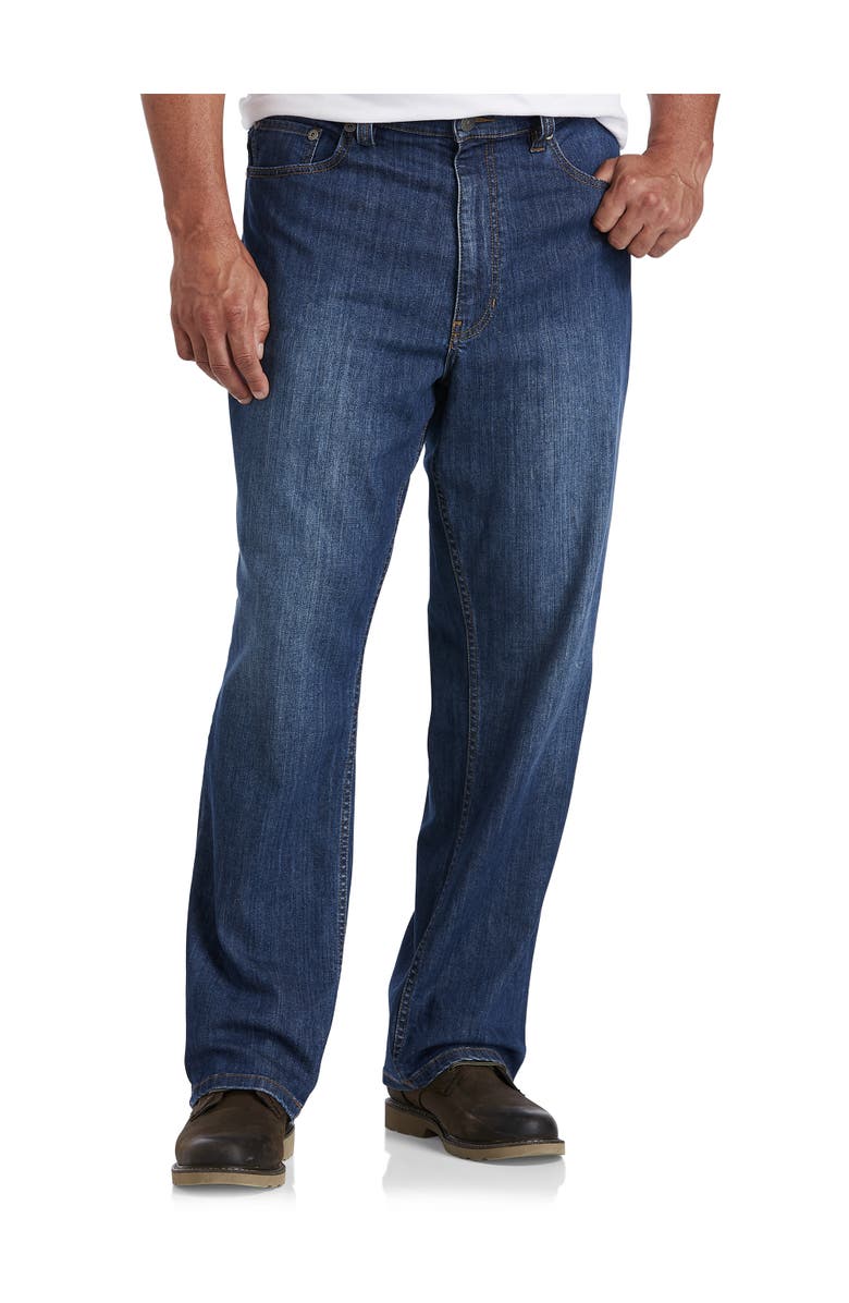 True Nation by DXL Basic Blue Relaxed-Fit Stretch Jeans, Main, color, Basic Blue Wash