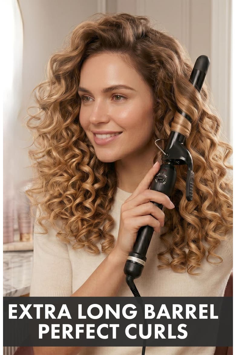 Stay-Temp Extra-Long Barrel Ceramic Curling Iron, Alternate, color, 1"