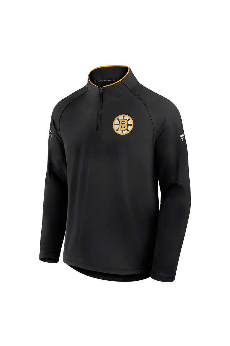 Men's Fanatics Black Boston Bruins Authentic Pro Rink Training Quarter-Zip Pullover, Alternate, color, Black