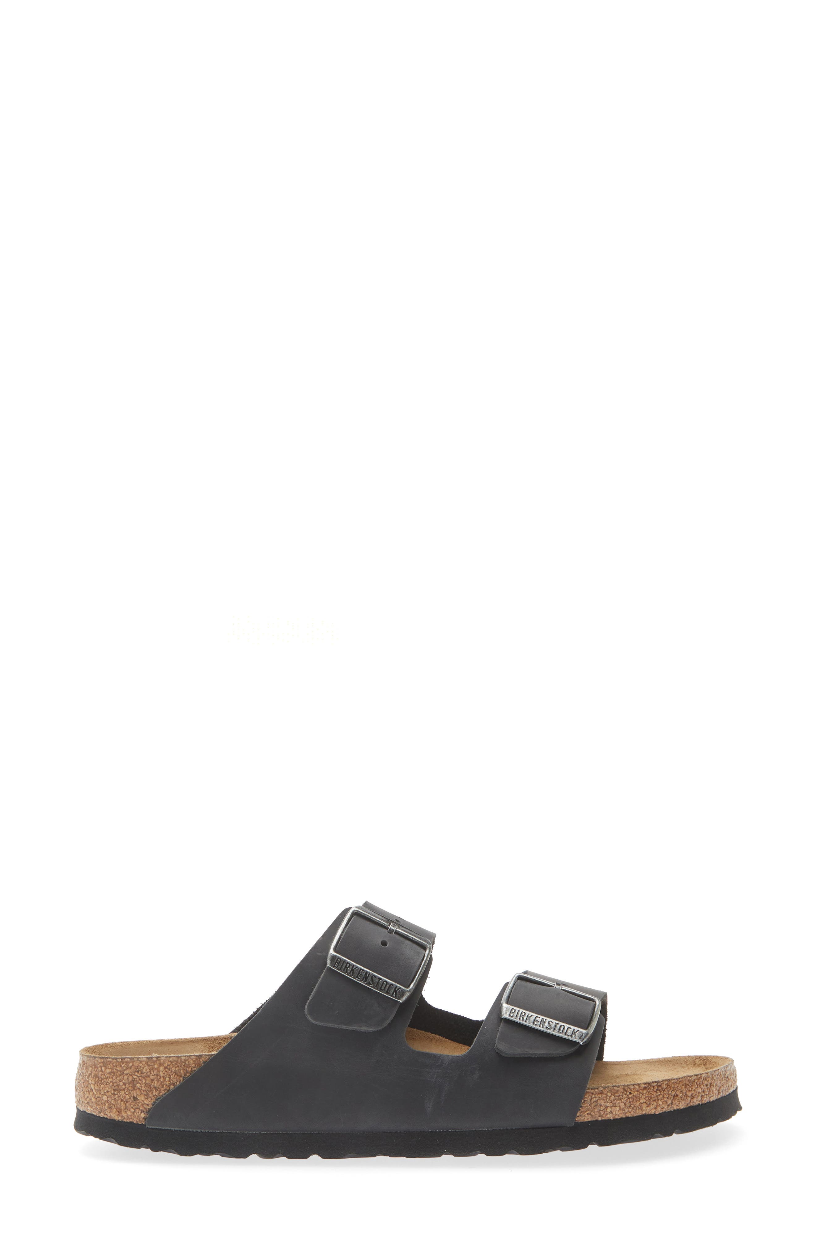 Arizona Soft Footbed Slide Sandal, Alternate, color, BLACK/ SILVER