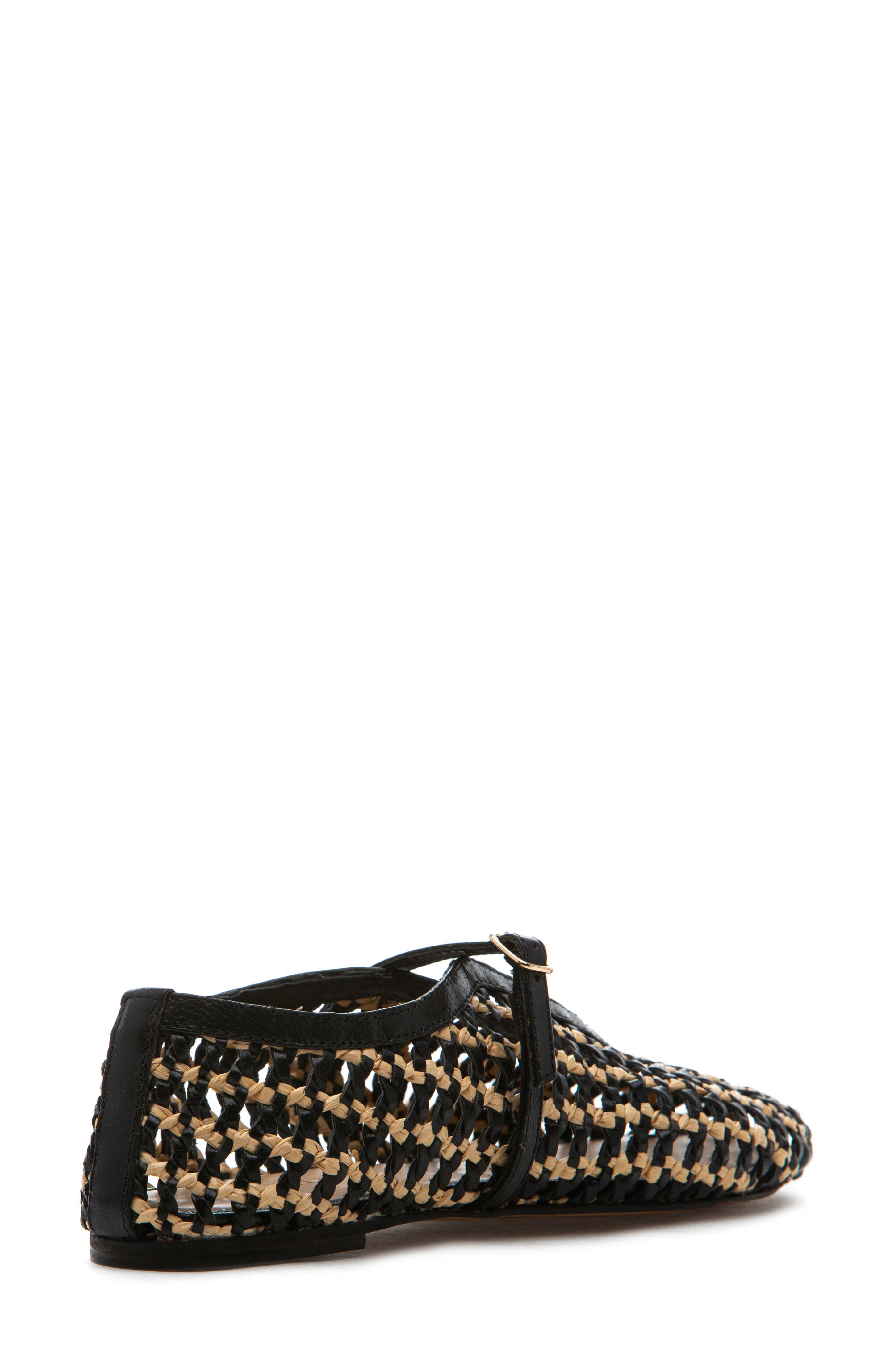 275 Central Izabel Woven Raffia Ballet Flat, Alternate, color, Black