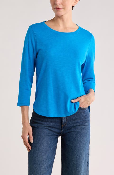 Ribbed High-Low Cotton Shirt