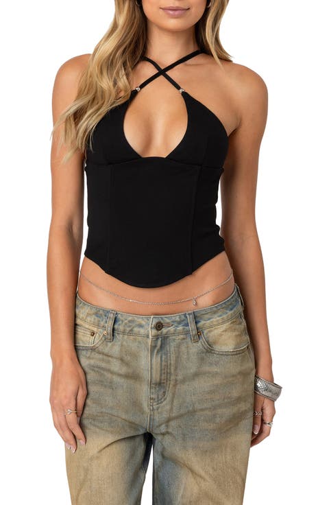 トップス eyelet corset camisole melt the ledy Amazon.com: Women's Gothic Corset Cami Top Eyelet Front