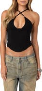 EDIKTED Lou Crossover Strap Corset Camisole