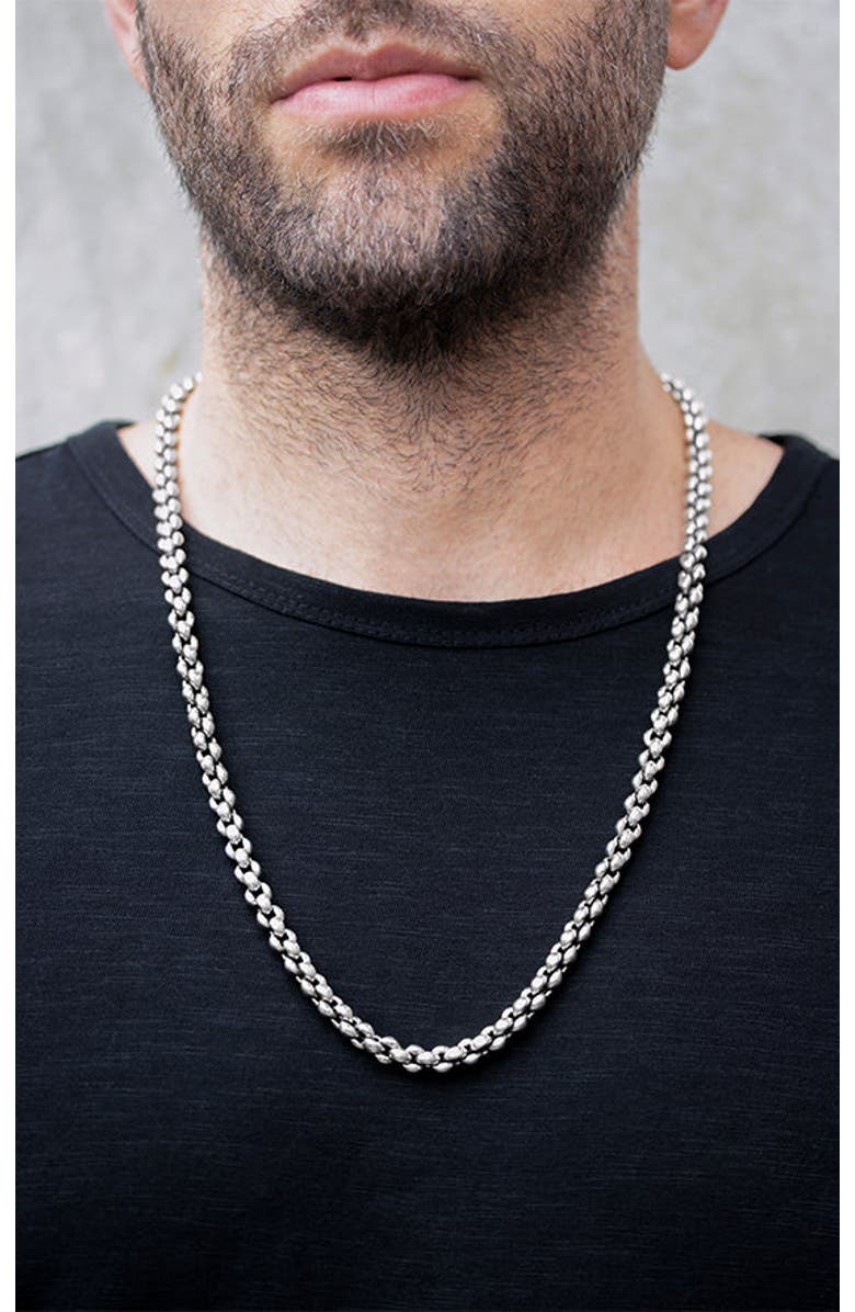 King Baby Studio Infinity Link Necklace, Alternate, color, Silver