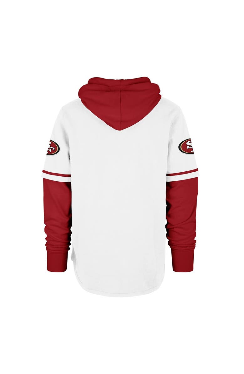 '47 Men's '47 White San Francisco 49ers Trifecta Shortstop Pullover Hoodie, Alternate, color, 