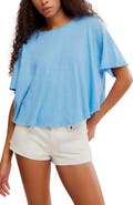 Free People Elsie Linen & Cotton Slub Jersey Swing T-Shirt