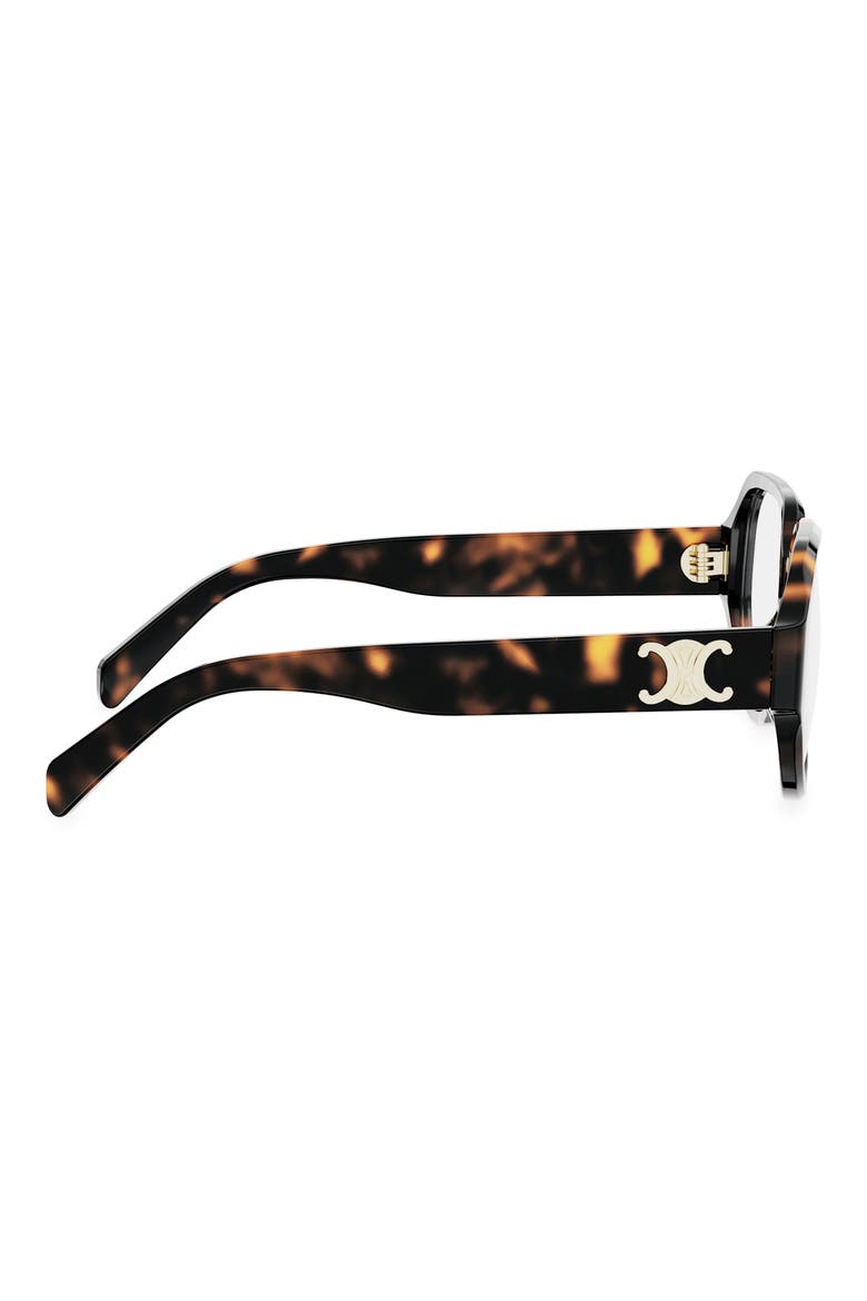 Triomphe 56mm Geometric Eyeglasses, Alternate, color, DARK HAVANA