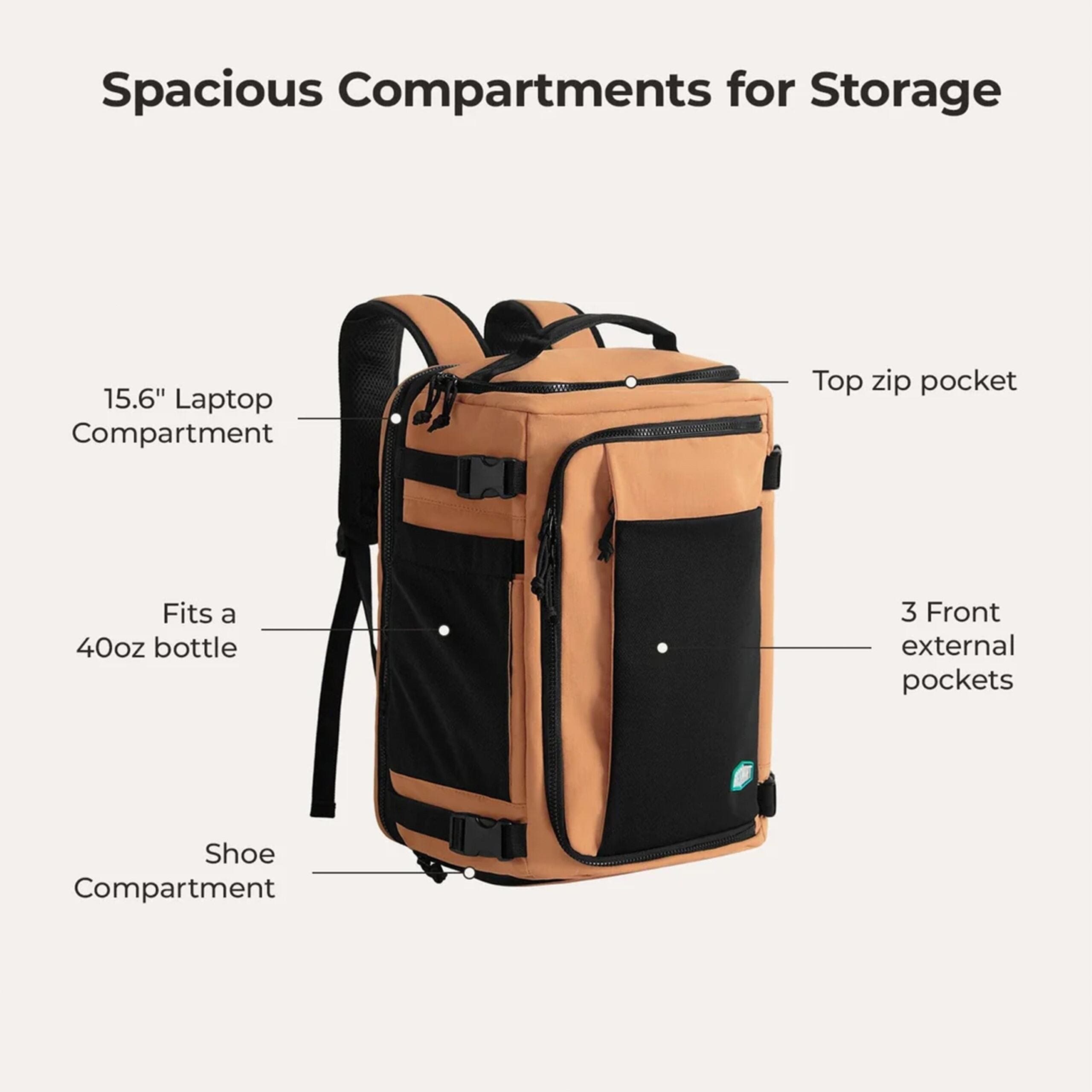 Blast Mesh Carry On Expandable Travel Backpack - 28L-38L Extended, Alternate, color, Bran