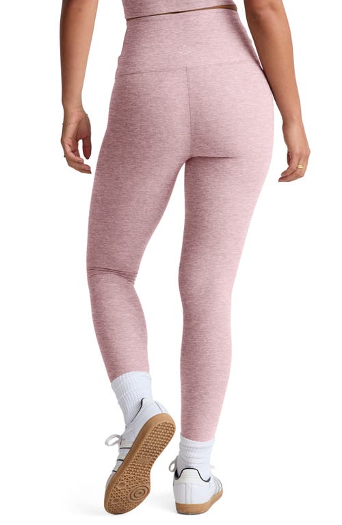 Beyond Yoga At Your Leisure Space Dye High Waist Midi Leggings In Pink