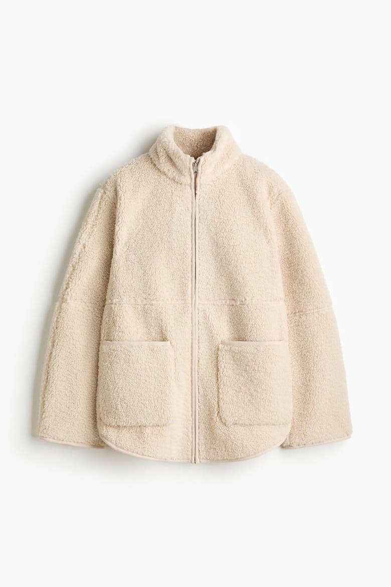 Teddy Jacket, Alternate, color, Light beige
