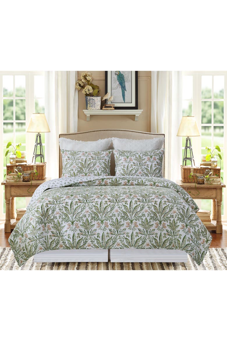 Lana Palms Quilt Bedding Collection, Alternate, color, Green