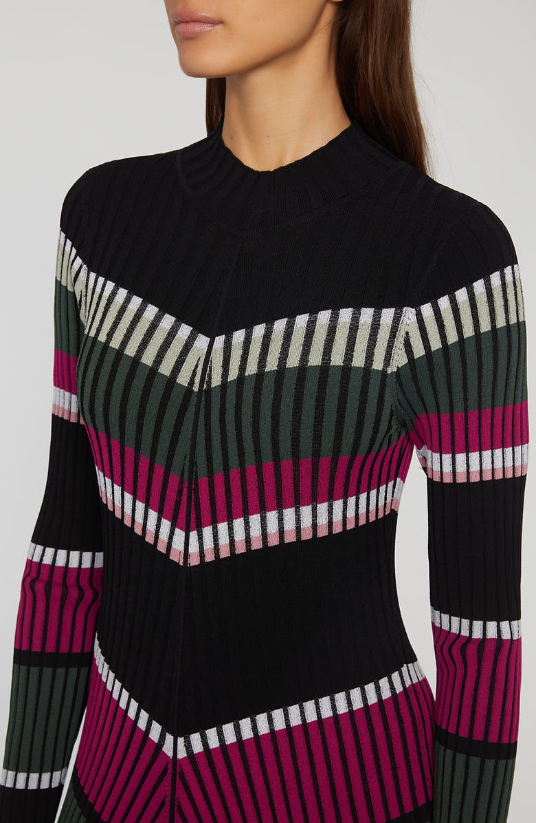 Elie Tahari The Vienna Stripe Long Sleeve Sweater Dress, Alternate, color,