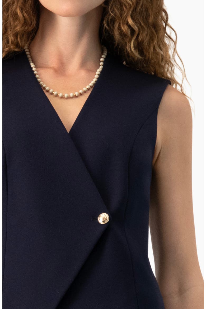 Wrap-Front Single-Button Vest, Alternate, color, Navy Blue