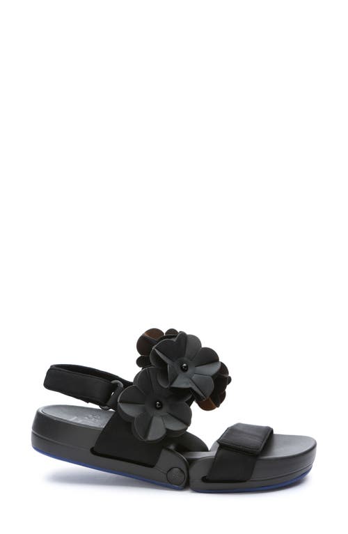 Figs By Figueroa Figs By Fiigueroa Figulous Flower Sandal In Black Fabric