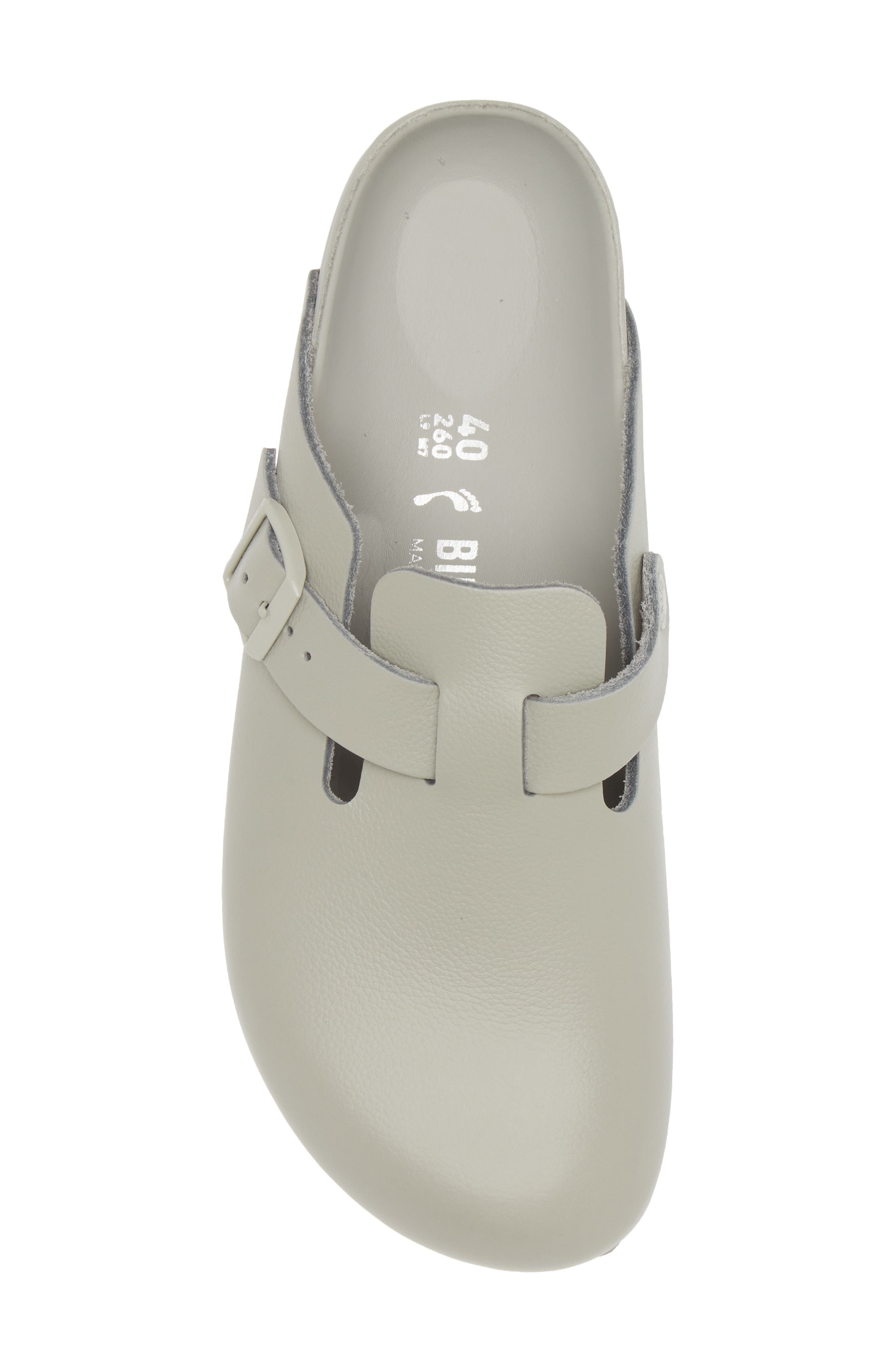 Birkenstock Boston Exquisite Leather Clog, Alternate, color, Mineral Gray