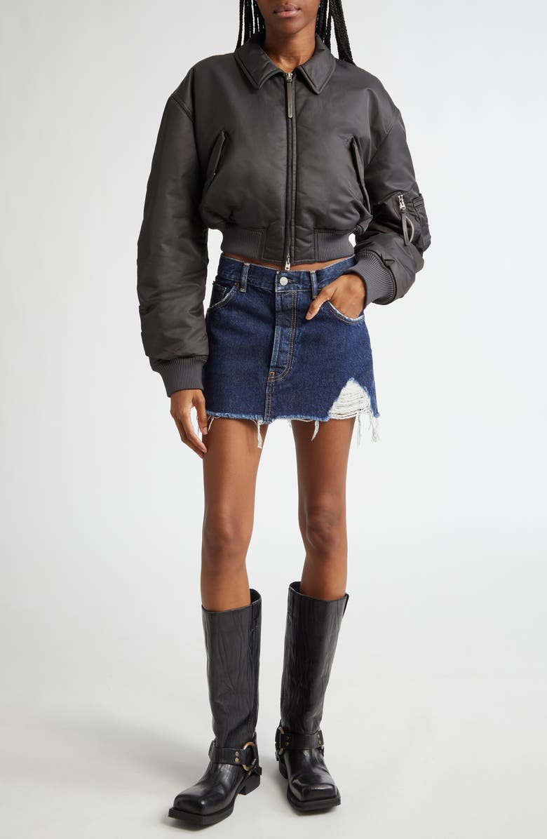 Acne Studios Shiny Bomber Jacket, Alternate, color, 