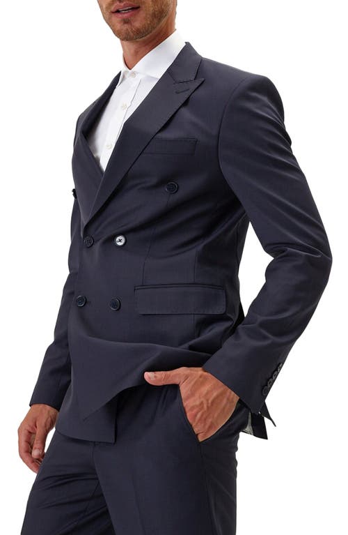 Ron Tomson Super 120s Wool Double Breasted Tuxedo Jacket