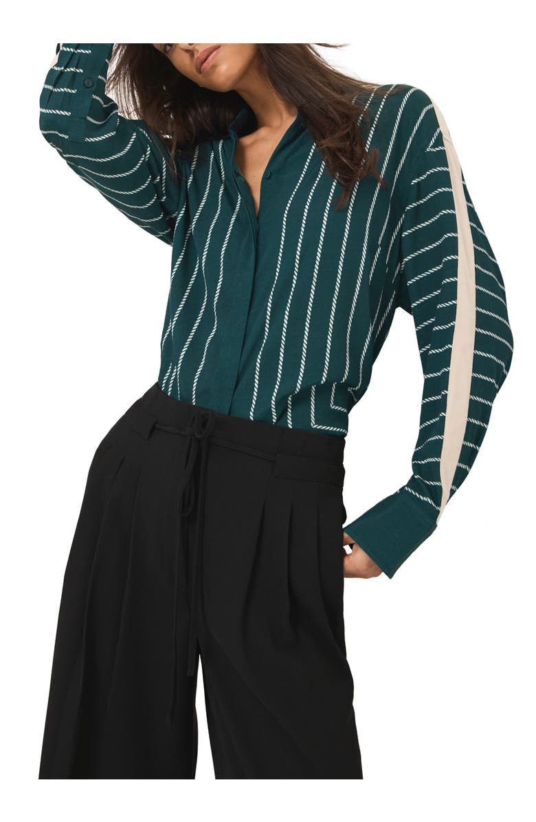 MINT VELVET Striped Shirt, Alternate, color, Green