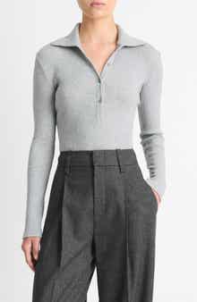 Vince Long Sleeve Rib Polo