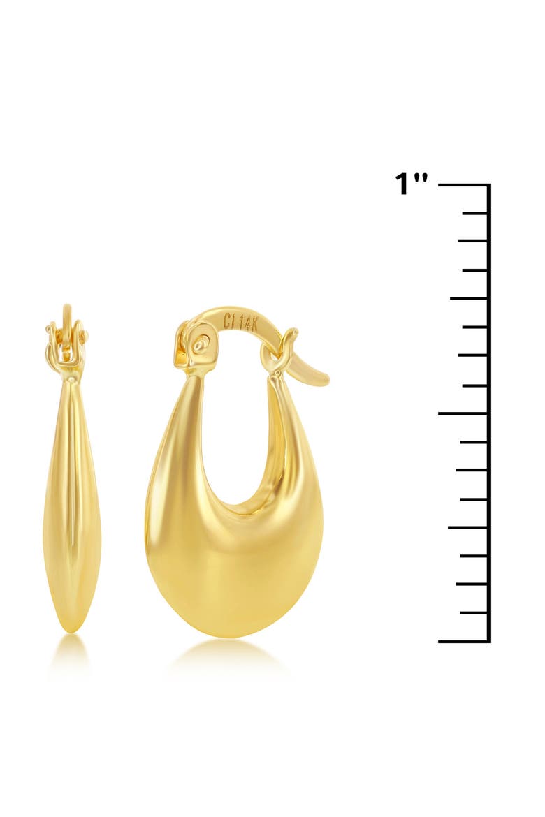 14K Gold Puffed Hoop Earrings, Alternate, color, GOLD