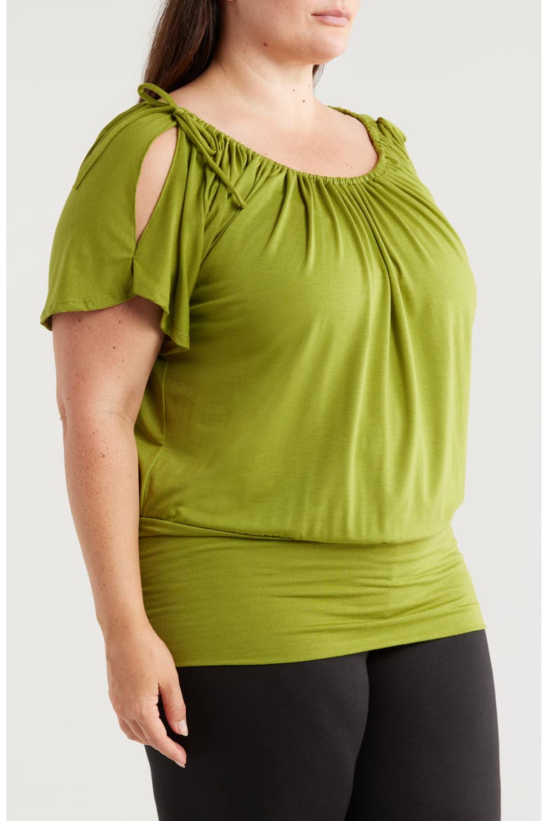 Banded Blouson Top, Alternate, color, KIWI