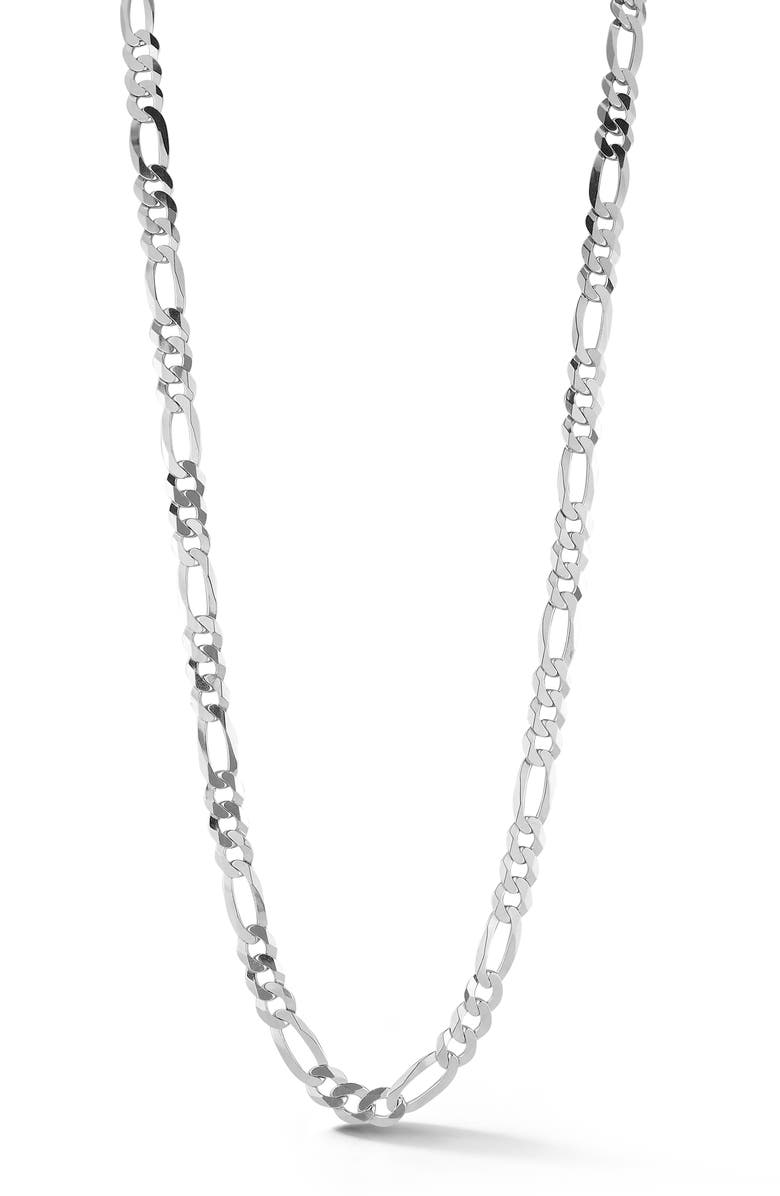 Yield of Men 7mm Figaro Chain Necklace, Main, color, Silver