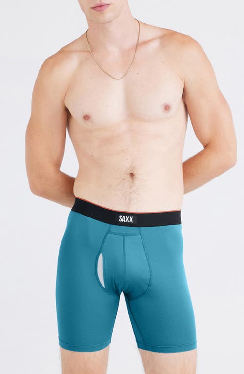 Saxx Multisport Performance Mesh Boxer Briefs In Hydro Blue