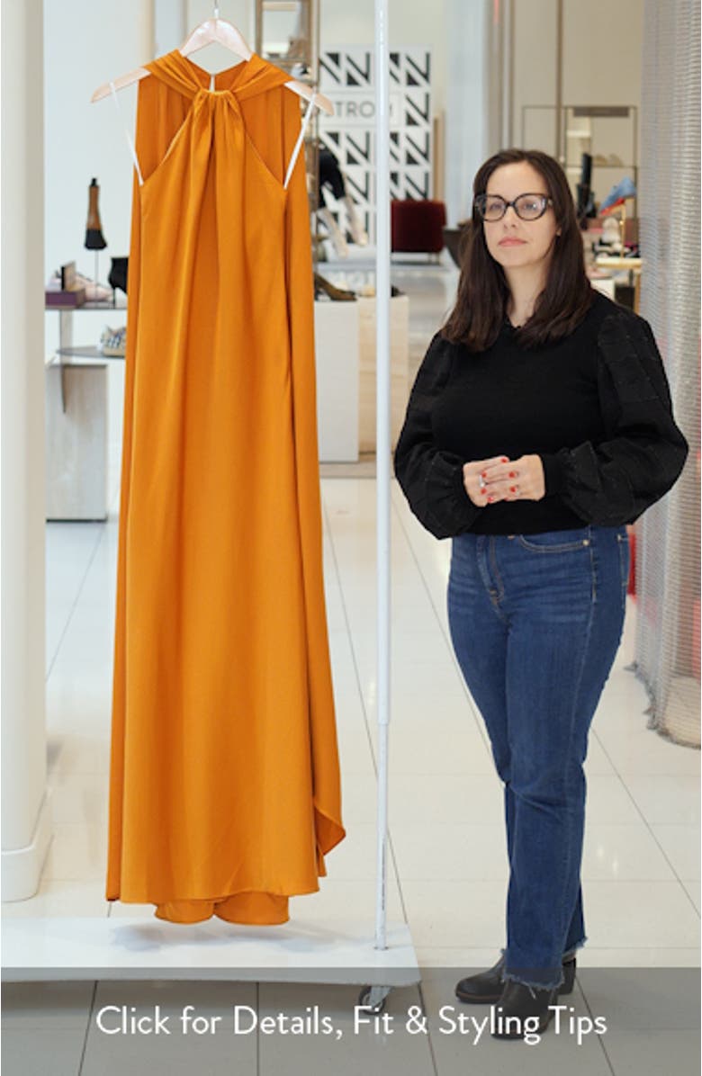 Reta Satin Halter Neck Gown, sales video thumbnail