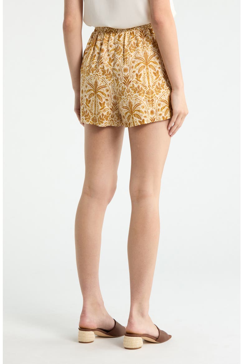 Calina Tropical Herta High Waist Shorts, Alternate, color, CREAM-BROWN