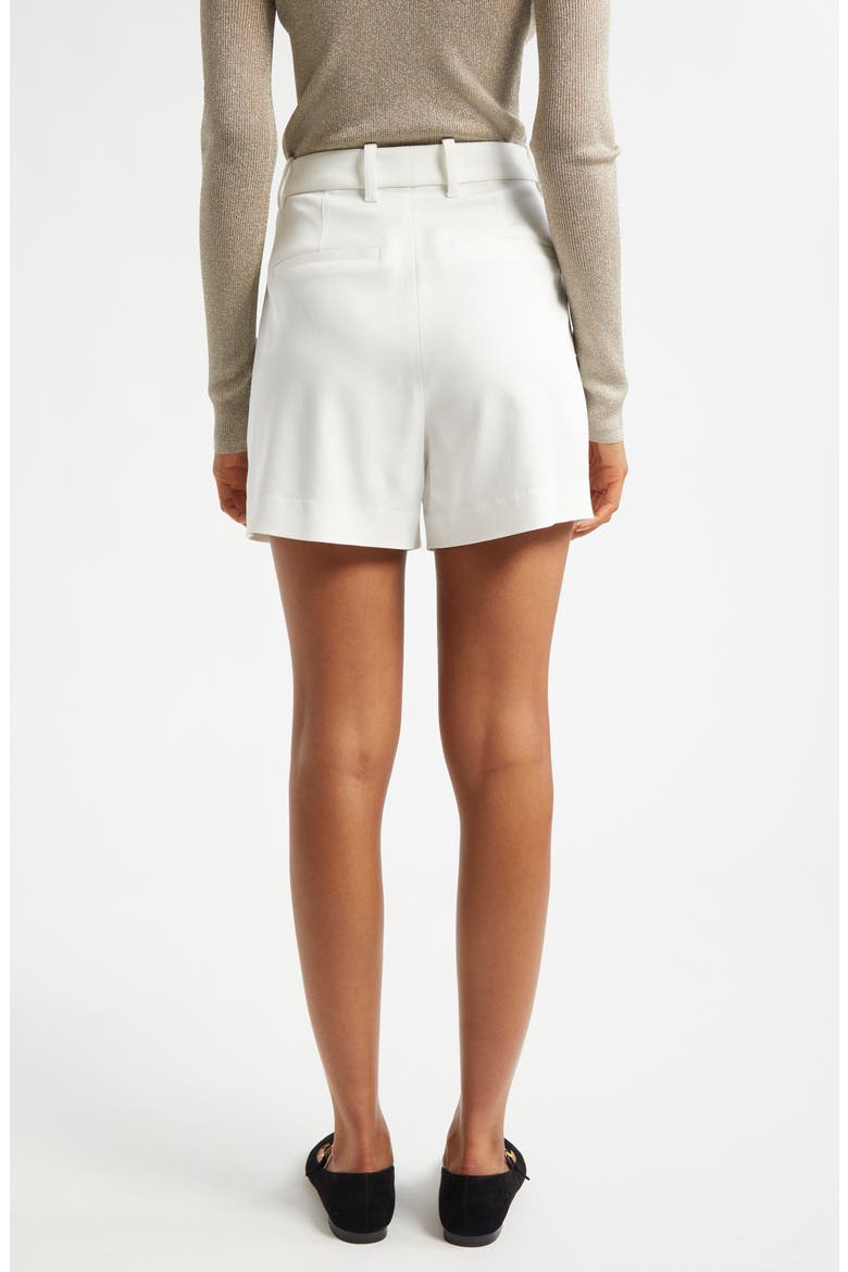 Charles Pleated High Waist Shorts, Alternate, color, WHITE