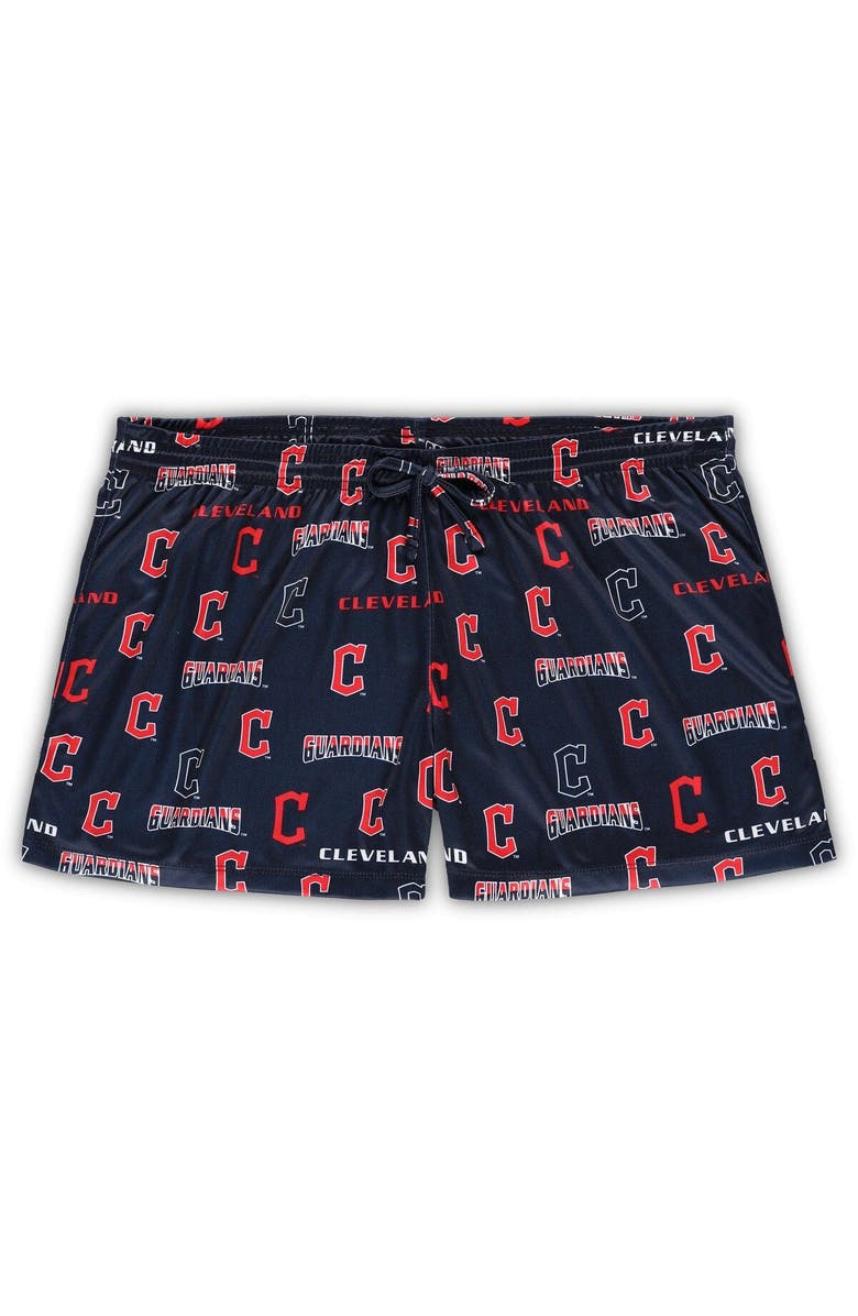 CONCEPTS SPORT Women's Concepts Sport White/Navy Cleveland Guardians Plus Size Tank Top & Shorts Sleep Set, Alternate, color, White