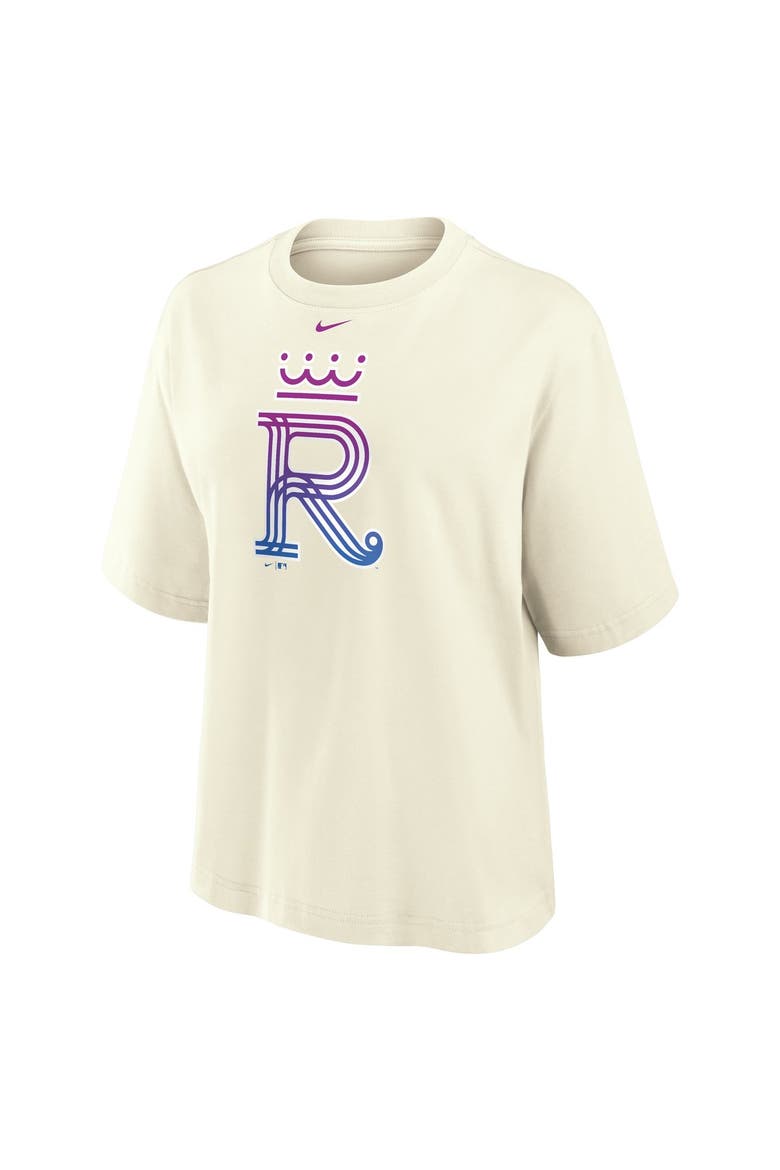 Women's Nike  Cream Kansas City Royals Premium Essentials Relaxed Boxy T-Shirt, Alternate, color, Cream