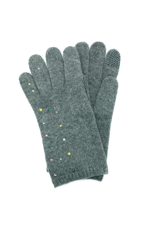 Cashmere tech gloves  with crystal stones