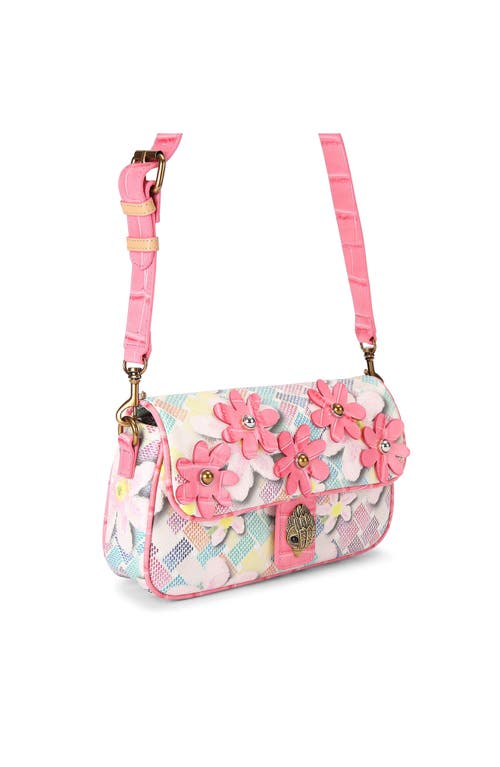 KURT GEIGER KURT GEIGER LONDON CAMDEN FLAP FLORAL COATED CANVAS SHOULDER BAG 